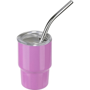 Mini gobelet isotherme en acier inoxydable avec paille, logo personnalisé, promotionnel, à double paroi, isolation sous vide, cadeau publicitaire, nouveauté - Product Image 3