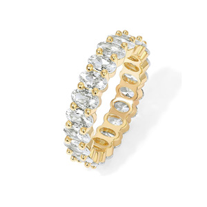RFJEWEL 2026 Nouvelle bague élégante ovale en laiton avec zircone cubique, plaquée argent/or rose/or, bijoux unisexes tendance pour hommes et femmes - Product Image 2
