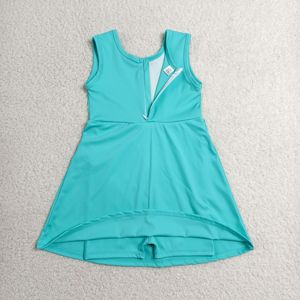 Robe pour petite fille GSD3876 rts Boutique, cyan, imprimé uni, vente en gros, robe sans manches pour bébé fille, robe pour enfant - Product Image 2