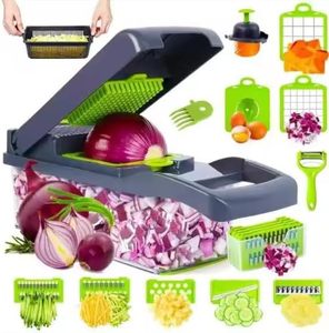 15 Pcs Multifunctional Eco-Friendly <b>Kitchen</b> <b>Gadget</b> ABS+Stainless Steel Vegetable Chopper Manual Vegetable Cutter Fruit Potato - Product Image 3