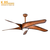 Ventilateur de plafond moderne de grande taille de haute qualité, ventilateur de plafond géant en bois avec éclairage LED, caméra cachée