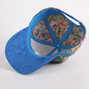 맞춤형 클래식 패션 3D 자수 로고 스포츠 야구 모자 5패널 블루 스웨이드 곡선 챙 고라스 야구 모자 도매 - Product Image 5