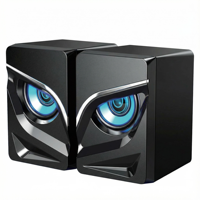 Haut-parleurs de bureau pour ordinateur, haut-parleurs de jeu RGB avec caisson de basses, son stéréo, contrôle du volume pour ordinateur de bureau, jeu sur ordinateur