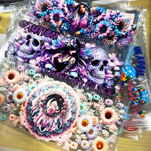 สติ๊กเกอร์พิมพ์ลาย HD สีสันสดใสแบบ UV DTF สำหรับขวดน้ำและแก้วน้ำ  หมึก UV DTF เป็นมิตรต่อสิ่งแวดล้อม ทนทานต่อรังสียูวี พร้อมจัดส่ง - Product Image 1