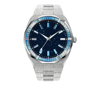 Aanpassen Oem Regenboog Diamant Ultra Dunne Japanse Nh35 Beweging Private Label Japan Movet Automatisch Horloge Voor Mannen In Lage Prijs