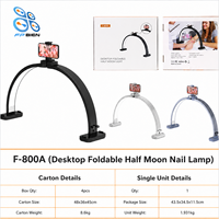 Lampe de bureau demi-lune 31 pouces, 392 LED, 3000-6500K, dimmable, pliable, avec support pour téléphone, pour studio et beauté