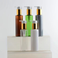 120ml 200ml 250ml 300ml 500 8oz Botol Lotion Plastik Amber Putih Transparan Pompa Lotion Hitam Emas Perak Dispenser Cairan