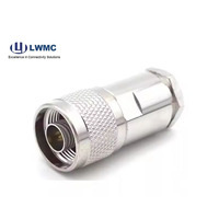 Alto rendimiento UHF RF Coaxial N macho abrazadera recta níquel latón cobre contactos para 7D-FB RG8 LMR400 Cable 1P conector RF