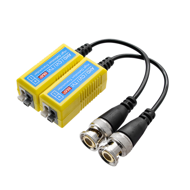 8MP Video Balun Surveillance AHD/CVI/TVI 300meter Transmit Passive Monitoring Signals Accessory HD CCTV Camera Security Plastic