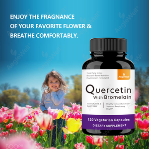 AegleWell Quercetina Estandarizada al 95% con Bromelina, Alta Biodisponibilidad, Apoyo Inmunológico y Respiratorio, 120 Cápsulas Vegetarianas - Product Image 6