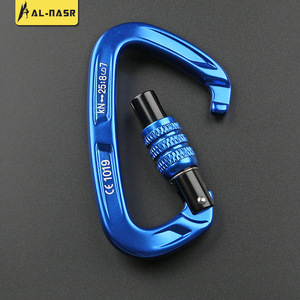 Aluminum Alloy Carabiner Type D 10x6cm Locking Safety Buckle For Rock Climbing Outdoor Fitness - Product Image 3