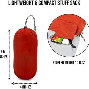 Saco de Dormir Rectangular WOQI Rojo Ladrillo 930g Ligero y Transpirable Estilo Sobre para Adultos, Camping y Viajes - Product Image 3