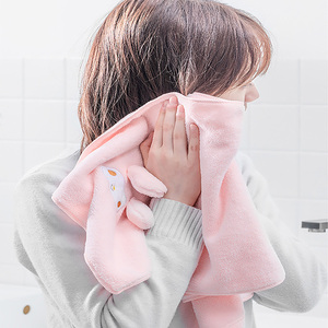 <span class=keywords><strong>Asciugamano</strong></span> da <span class=keywords><strong>Doccia</strong></span> in Pile Corallo a Forma di Cartone Animato con Orecchie 3D per Lavaggio Viso Uso Domestico - Product Image 2