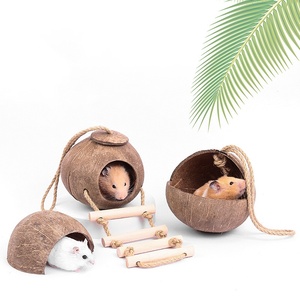 Hamsterkooi Hangende Schommel Ontwijk Huis Kokosnoot <span class=keywords><strong>Hamster</strong></span> Huis - Product Image 5