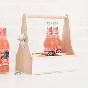 Lot de 6 porte-bouteilles en bois pour bière, porte-étiquettes, cadeau unique pour la fête des pères, porte-bouteilles en bois pour <span class=keywords><strong>six</strong></span> bières avec ouvre-bouteille - Product Image 4