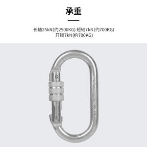 Mosquetón de Acero Aleado Alnas con Capacidad de Carga de 25Kn, Conexión Rápida para Escalada y Uso en Exteriores - Product Image 1