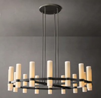 Lámparas Colgantes LED de Vidrio Delgado y Acero Inoxidable Sólido, Diseño Minimalista Moderno, Fabricadas por un Diseñador de Iluminación Reconocido, Regulables E12 360