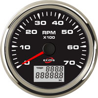 Tachometer RPM Mesin Kapal 85mm dengan Pengukur Jam LED 0-7000 RPM 12V/24V dengan Lampu Latar