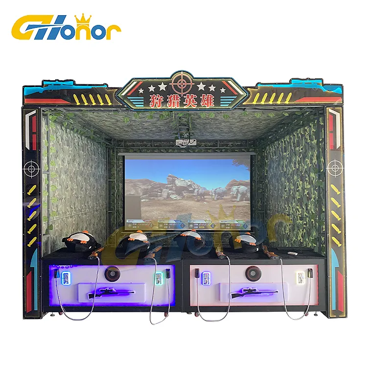 2022 Indoor Spel Crazy Jacht Schieten Pistool Simulator 3D 4 Spelers Jacht Schieten Arcade Machine Jacht Schieten Simulator