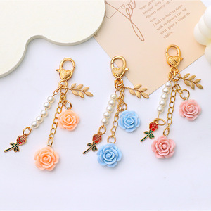 Stile moda in resina con ciondolo a forma di cammello portachiavi con ciondolo a forma di fiore per cuffia borsa Charm camelia KerRing accessori portachiavi - Product Image 4