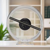 12cm Mini LED Ventilateur 3D Hologramme Projecteur Rotatif Animé Décorations De Fête pour La Maison Graduation De Mariage De Noël Cadeaux D'anniversaire