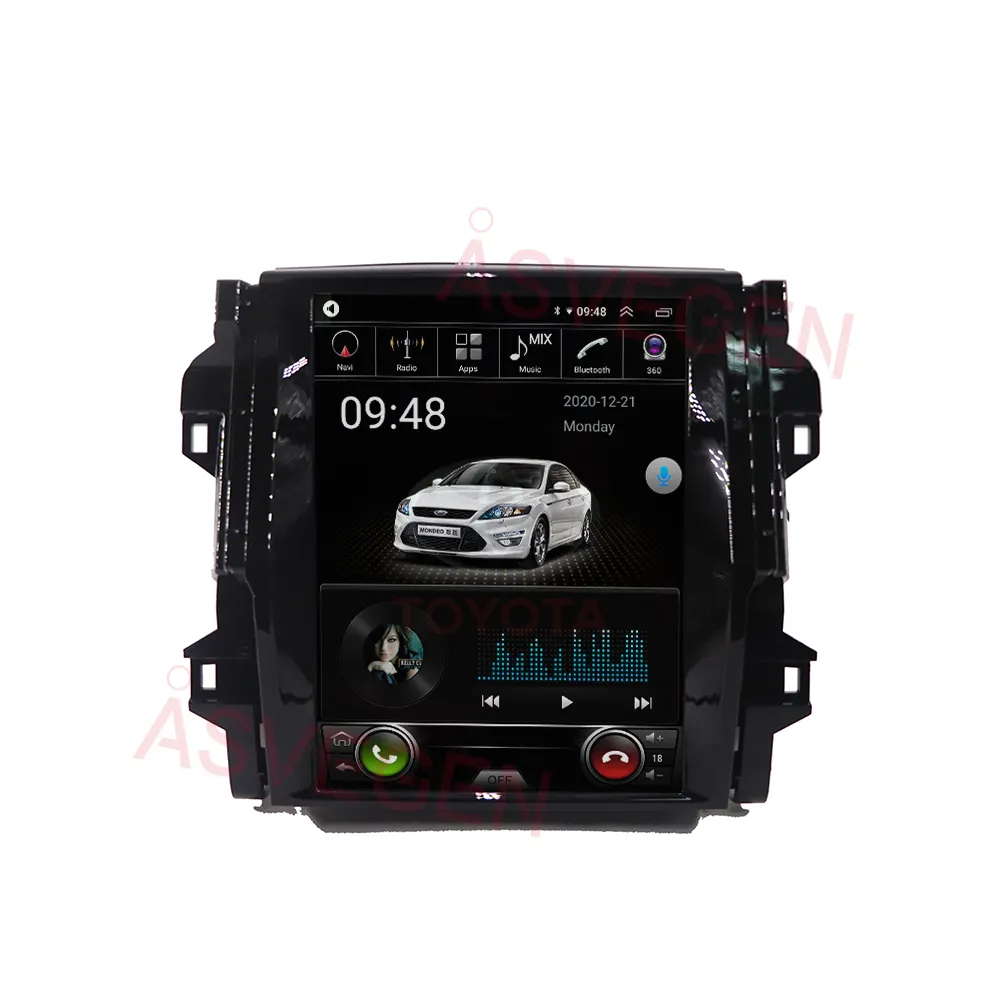 Tesla style 12.1 pouces écran Android 12 lecteur DVD de radio de voiture pour Toyota Fortuner 2016-2020 avec voiture GPS Navigation auto AC