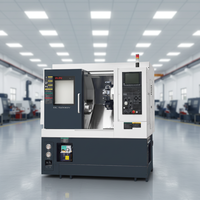 Tour CNC à banc incliné horizontal pour usinage de métaux, tour miniature haute précision à broche unique 3 axes