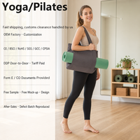 Sac de transport écologique en toile de coton pour tapis de yoga et pilates, grand format, avec poignée d'épaule, idéal pour la gym et la plage