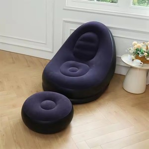 Custom <b>Inflatable</b> Flocked Recliner Air <b>Sofa</b> with Footrest for Post-Surgery Recovery & Relaxation - Product Image 6
