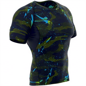 Camisetas Deportivas de Compresión con Logotipo Personalizado, Camisetas de Secado Rápido con Mangas Largas y Material de Spandex/Nailon para Gimnasio - Product Image 4