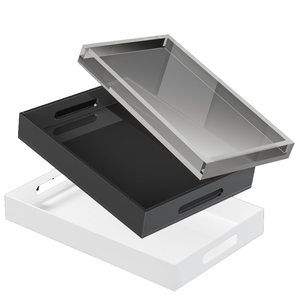 Hiện đại trong suốt bàn hiển thị khay FDA kiểm tra chất lượng cao Acrylic hiển thị cho món tráng miệng bánh mì 20cm rõ ràng màu sắc có sẵn kệ - Product Image 1