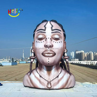 Accessoires de scène géants Modèle africain gonflable Fille gonflable Tête de mascotte féminine