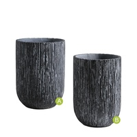 Jardinières circulaires modernes en fibres de ciment, écologiques, durables, imperméables et ignifuges, 15L, sculptées à la main