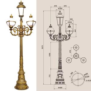 Poste <span class=keywords><strong>de</strong></span> luz <span class=keywords><strong>de</strong></span> aluminio <span class=keywords><strong>fundido</strong></span> <span class=keywords><strong>de</strong></span> hierro, fabricante <span class=keywords><strong>de</strong></span> China, 3 adornos, lámpara <span class=keywords><strong>de</strong></span> iluminación exterior - Product Image 5
