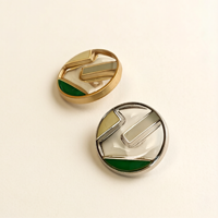 Boutons écologiques en alliage de zinc avec blocs de couleur rétro en époxy pour manteaux en cachemire et robes mi-longues – Collection Créateur de Mode