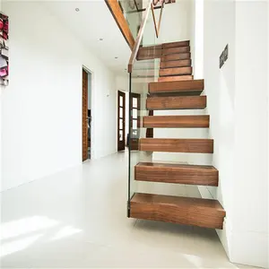 Ace-escalera flotante de madera sólida para el hogar, nuevo diseño, Individual