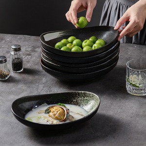 Ceramic Yuanbao Bowl Salad Noodle Soup Dish <strong>Plate</strong> <strong>Creative</strong> Hotel Tableware Fujian <strong>Serve</strong> Trays Dishwasher Safe Eco-Friendly - Product Image 2