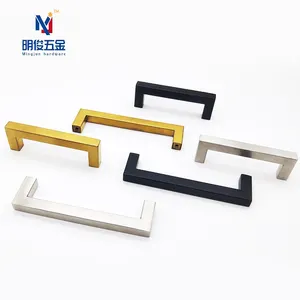 Oco Gold Square aço inoxidável Kitchen Handle Drawer Pull Black Cabinet Handles e puxa para móveis