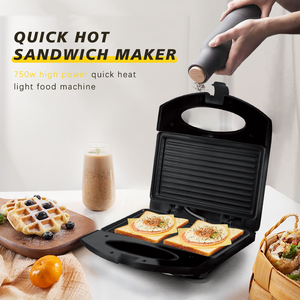 Plancha de <span class=keywords><strong>Panini</strong></span> de Doble Cara con Calentamiento de 750W, Parrilla para Sándwiches, Máquina para Hacer Sándwiches de Desayuno - Product Image 3