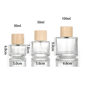 Flacon <span class=keywords><strong>de</strong></span> parfum et <span class=keywords><strong>de</strong></span> mascara en verre <span class=keywords><strong>de</strong></span> luxe <span class=keywords><strong>de</strong></span> 30 ml et 50 ml, base lourde, bouchon en <span class=keywords><strong>bois</strong></span>, cylindre rechargeable, flacon <span class=keywords><strong>de</strong></span> parfum vide en verre - Product Image 2