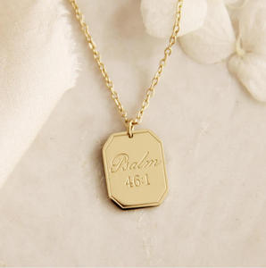 Collana in Acciaio Inossidabile Placcato Oro PVD con 2 Corinzi 12:9-10, Gioiello Personalizzato per la Fede Cristiana, Regalo Impermeabile e Antiossidante - Product Image 4
