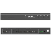 Contrôleur de mur vidéo 1x4 pour splitter, processeur de fusion multi-écrans HD 1080p avec audio optique, boîtier de raccordement 4 TV, rotation à 180°