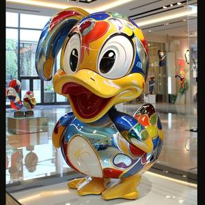 Escultura de Pato de Resina Sintética de Fibra de Vidrio de Tamaño Real, Escultura de Animal de Dibujos Animados, Venta Caliente - Product Image 2