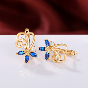 Orecchini a polsino floreali da donna, a forma di marquise, con design a fiore, eleganti per l'uso quotidiano, gioielli alla moda - Product Image 5