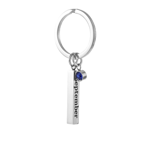Jinzhu2 pierre <span class=keywords><strong>d</strong></span>'anniversaire, porte-clés en acier inoxydable, sac à dos cadeau pendentif de <span class=keywords><strong>d</strong></span>écembre, porte-clés - Product Image 1