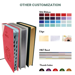 Bible héritage personnalisée <span class=keywords><strong>Apocrypha</strong></span>, impression 4 couleurs, design unique, couverture rouge, journal intime, bordure dorée, Bible espagnole - Product Image 4