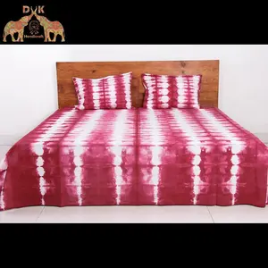 100% Cotton Flatsheet Tùy Chỉnh Tie Dye Hotel Bedsheet Với Pillowcase Handmade Ecofriendly Bộ Đồ Giường