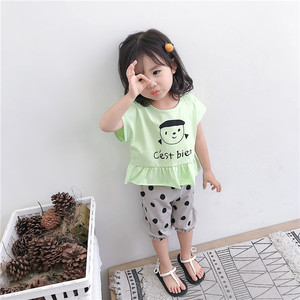 Conjunto de Camiseta y Pantalones de Danza del Vientre Estilo Coreano para Niños, Diseño Deportivo y de Dibujos Animados - Product Image 1