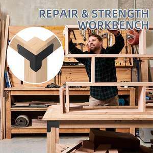 Kit de supports d'angle d'établi robustes pour supports d'angle droit à 3 voies en bois 2x4 pour table de travail en bois - Product Image 5