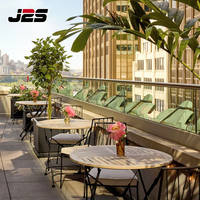 Ensemble de mobilier de restaurant extérieur J2S, canapé de patio commercial, sièges, banc rembourré imperméable et tabourets pour café et toit